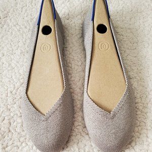 Rothys Silver Metallic flats, size 9, EUC